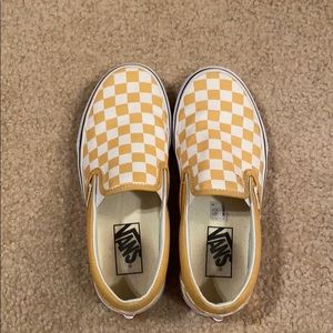 yellow checkered vans. worn once!